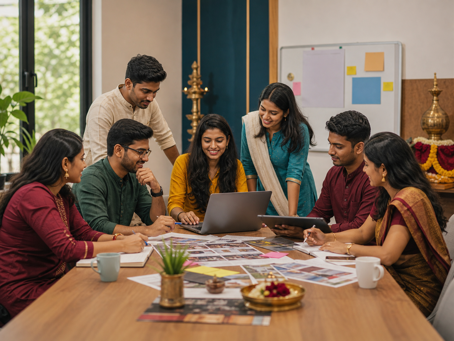 Youth volunteers planning community activities
